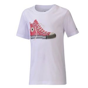 NEW Converse Boys Chuck Taylor Pixel Shoe White Graphic Tee